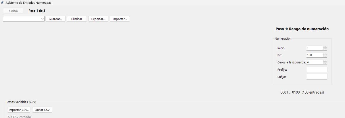 Choosing the data type: sequential numbering or variable data from a CSV file